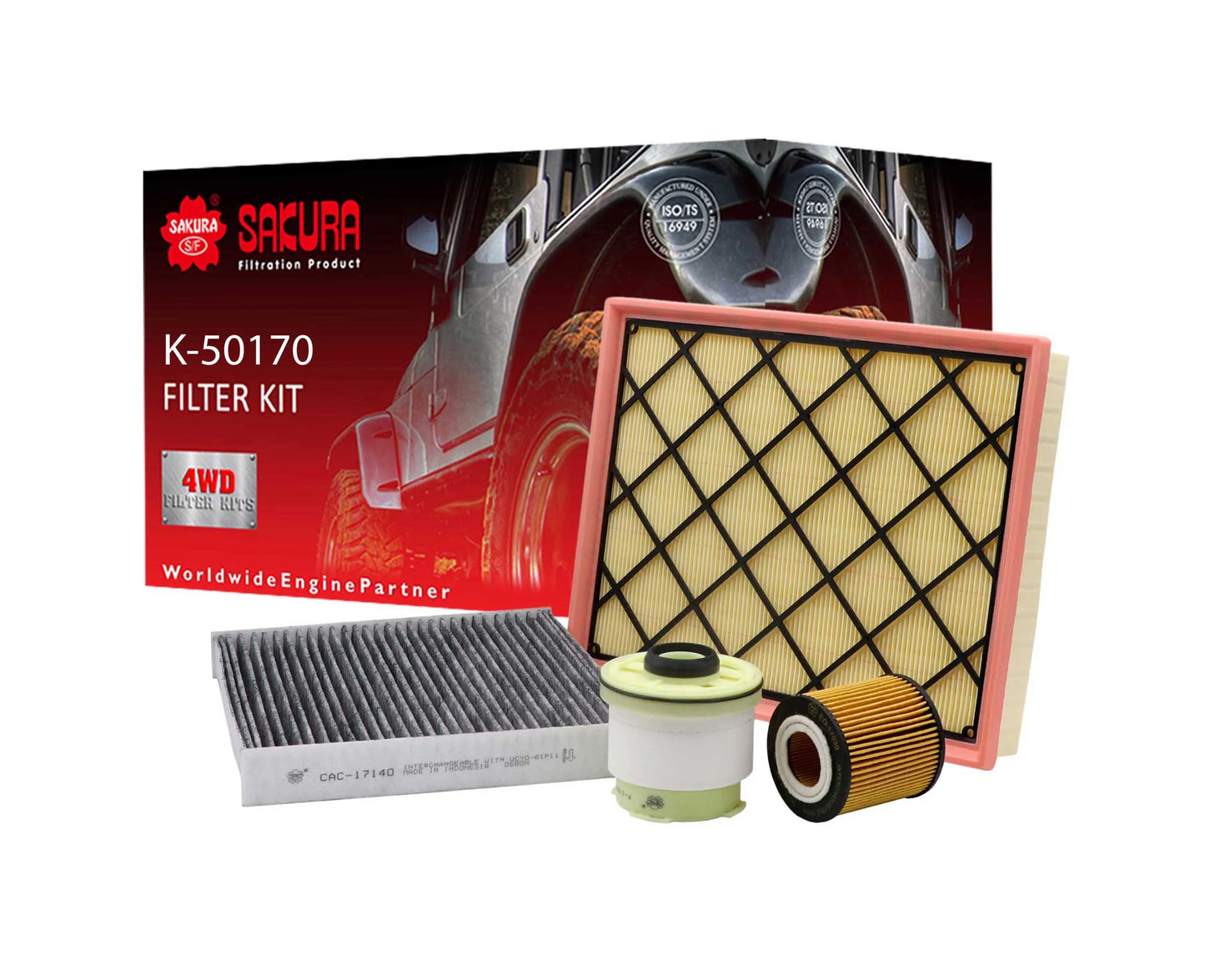 Sakura K-50170 Filter Kit Suits Ford Ranger PX Everest UA